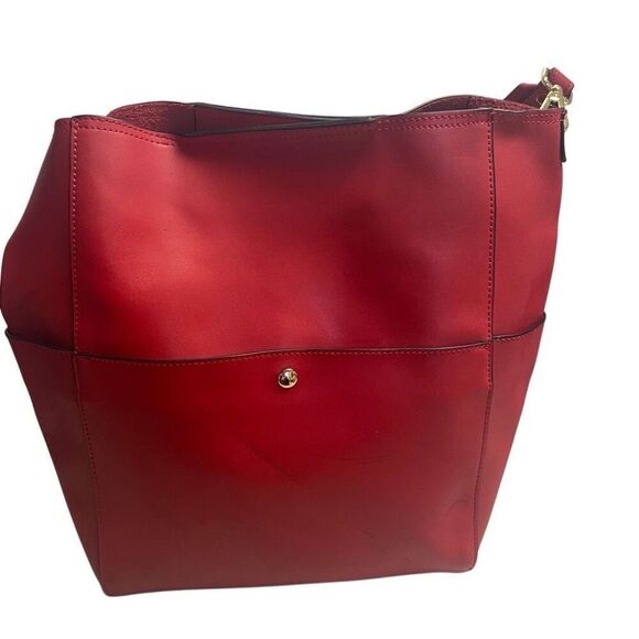 BOSTANTEN Women’s Leather Hobo Bucket Shoulder Bag Red 9X5X12 SEE DESCRIPTION - Picture 2 of 13